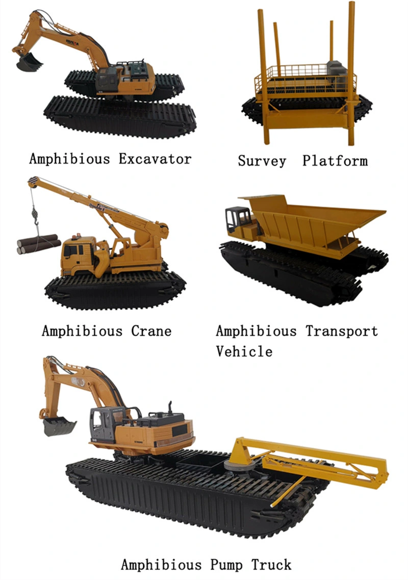New Designed Swamp Buggy Wetland Dredging Pontoon Excavator Manufacturer