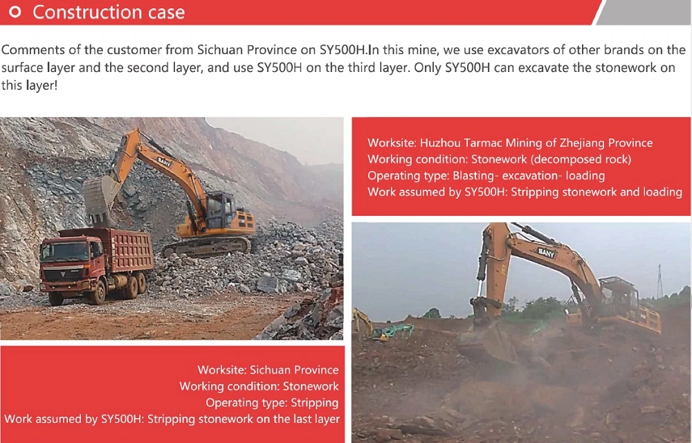 Sany Sy500h 50ton Large Excavator Gold Mining Excavator for Sale