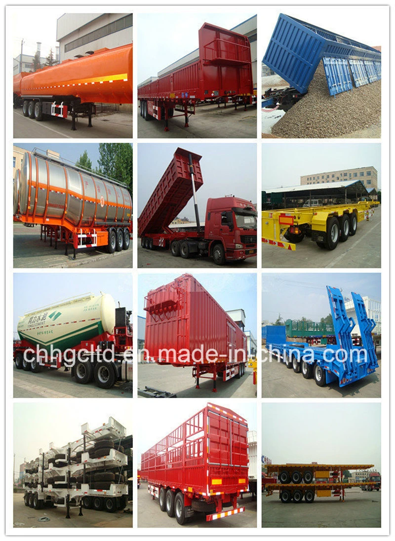 Tandem 2 Axles Low Flatbed Trailer Excavator Machinery Transportation Low Loader Trailer with Loading Ramps