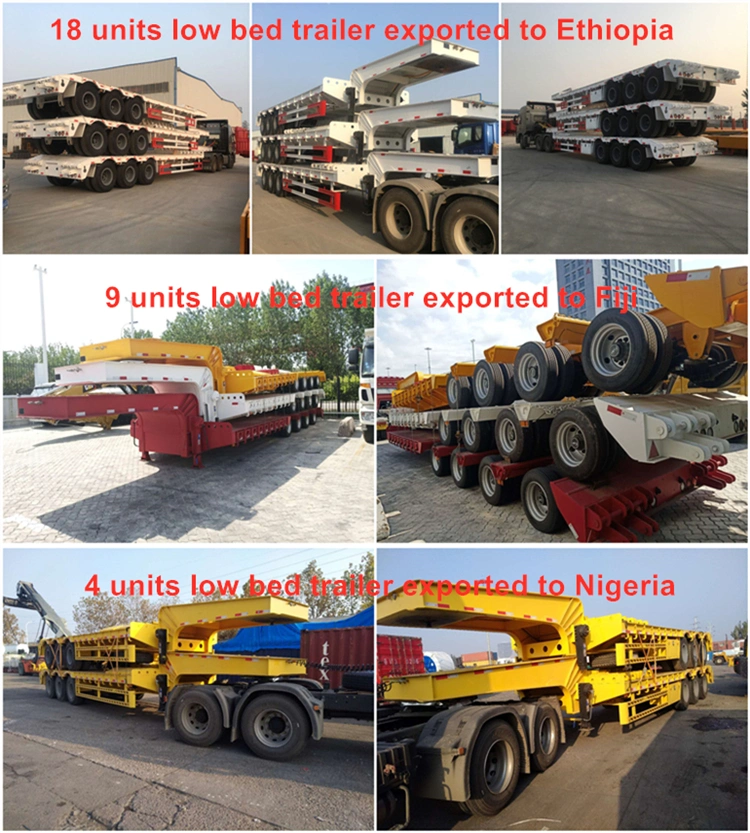China Made 3 Axle Lowbed Trailer for Excavator Transport