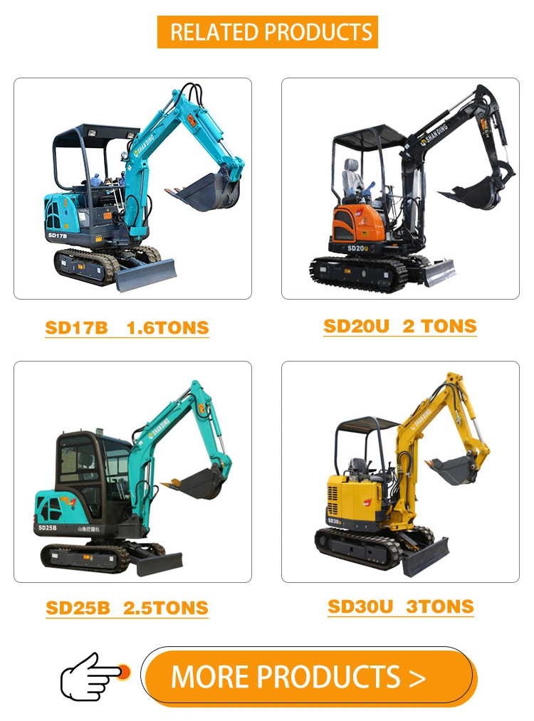 Shandong Shanding SD18u 1.8 Ton Excavator Hot Sale Product in All Over The World