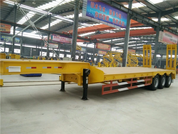 China Excavator Transport Gooseneck Lowboy Low Bed Semi Trailer