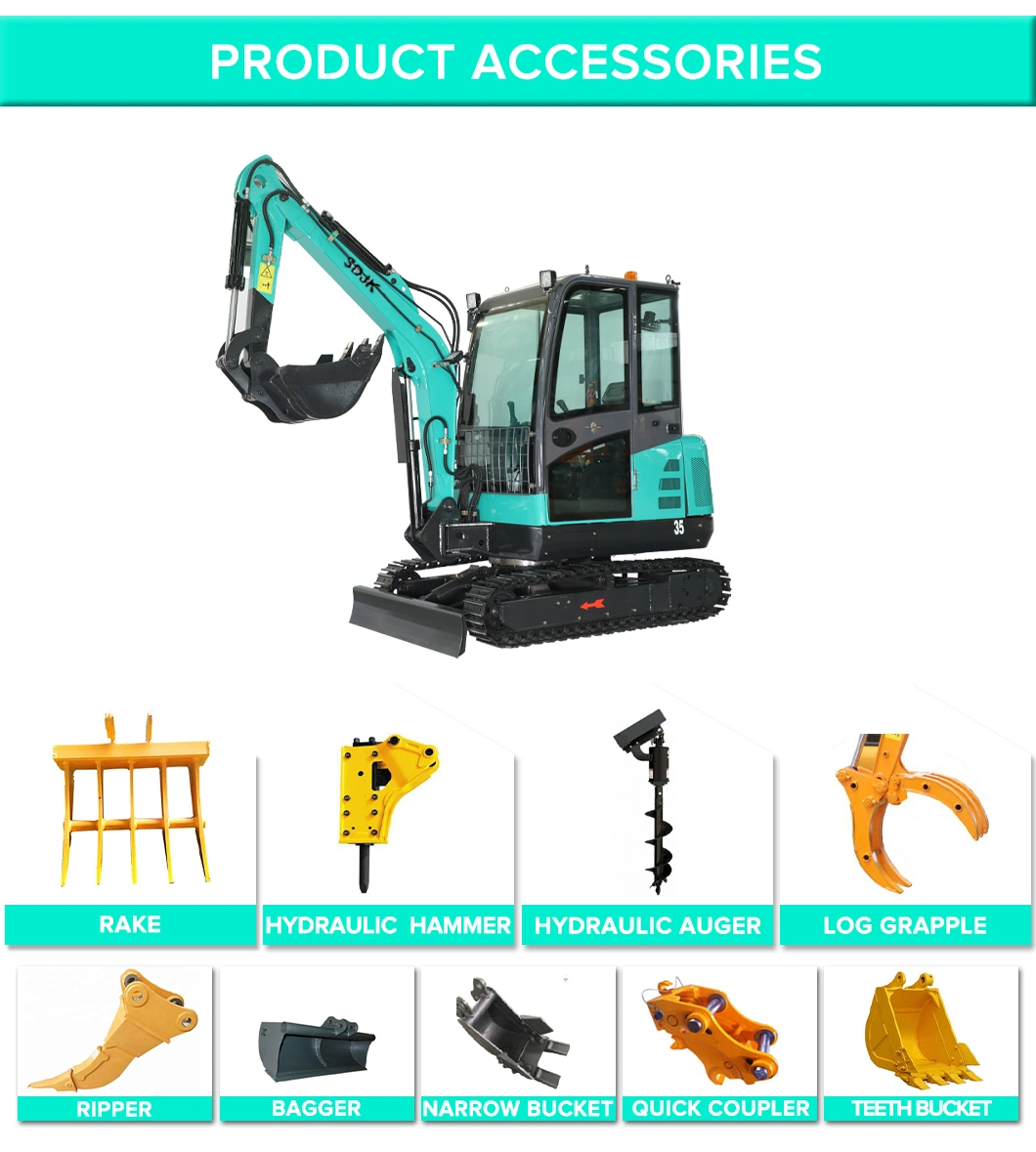 3500kg Micro Crawler Excavator with Auger Drill Factory Price