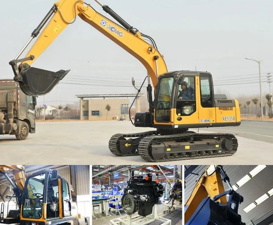 XCMG Official 13 Ton Small Digger Excavator Machine Xe135b China Mini Excavator Small Excavators for Sale