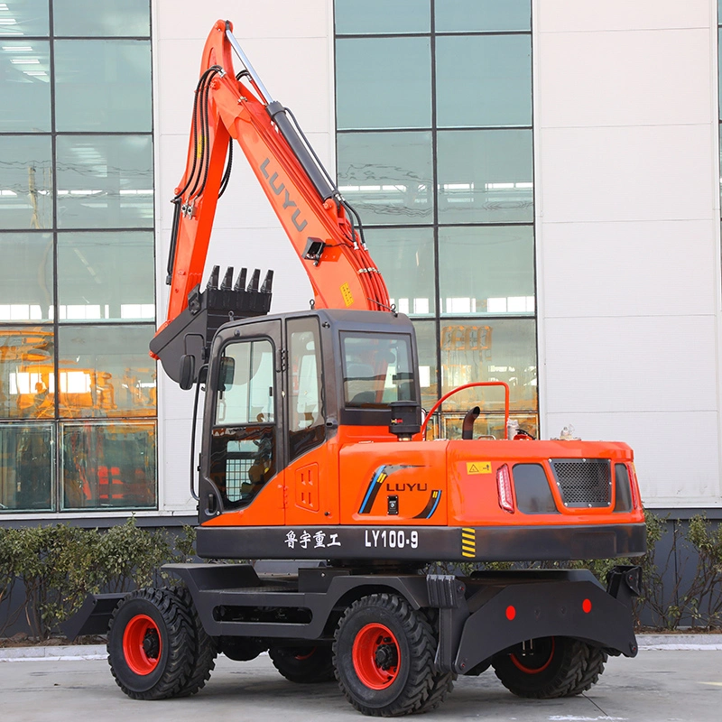 Comfortable Driving Material Handling Grab Wheel Excavator with Automatic Shovel