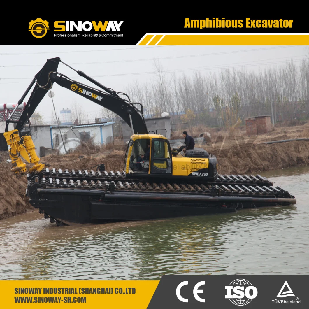 Amphibious Floating Pontoon Excavator for Wetland and Waterway