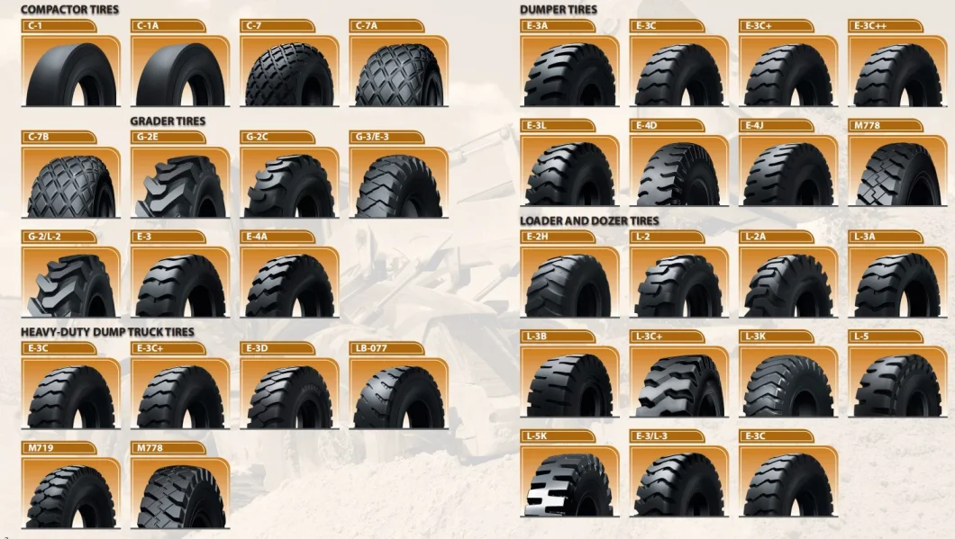 15.5-25 17.5-25 20.5-25 23.5-25 26.5-25 29.5-25 E3 L3 E4 L4 L5s L5 Cheap Radial Nylon Bias off Road OTR Loader Excavator Mining Dozer OTR Tyre