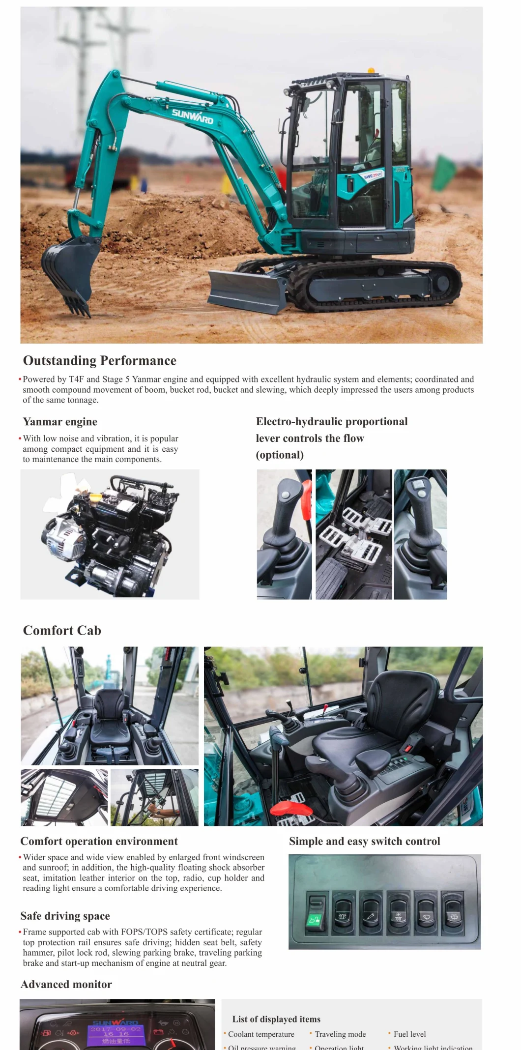 Sunward Swe25UF Excavator Hot Model Excavators --China to All Parts of The World Freight Forwarders