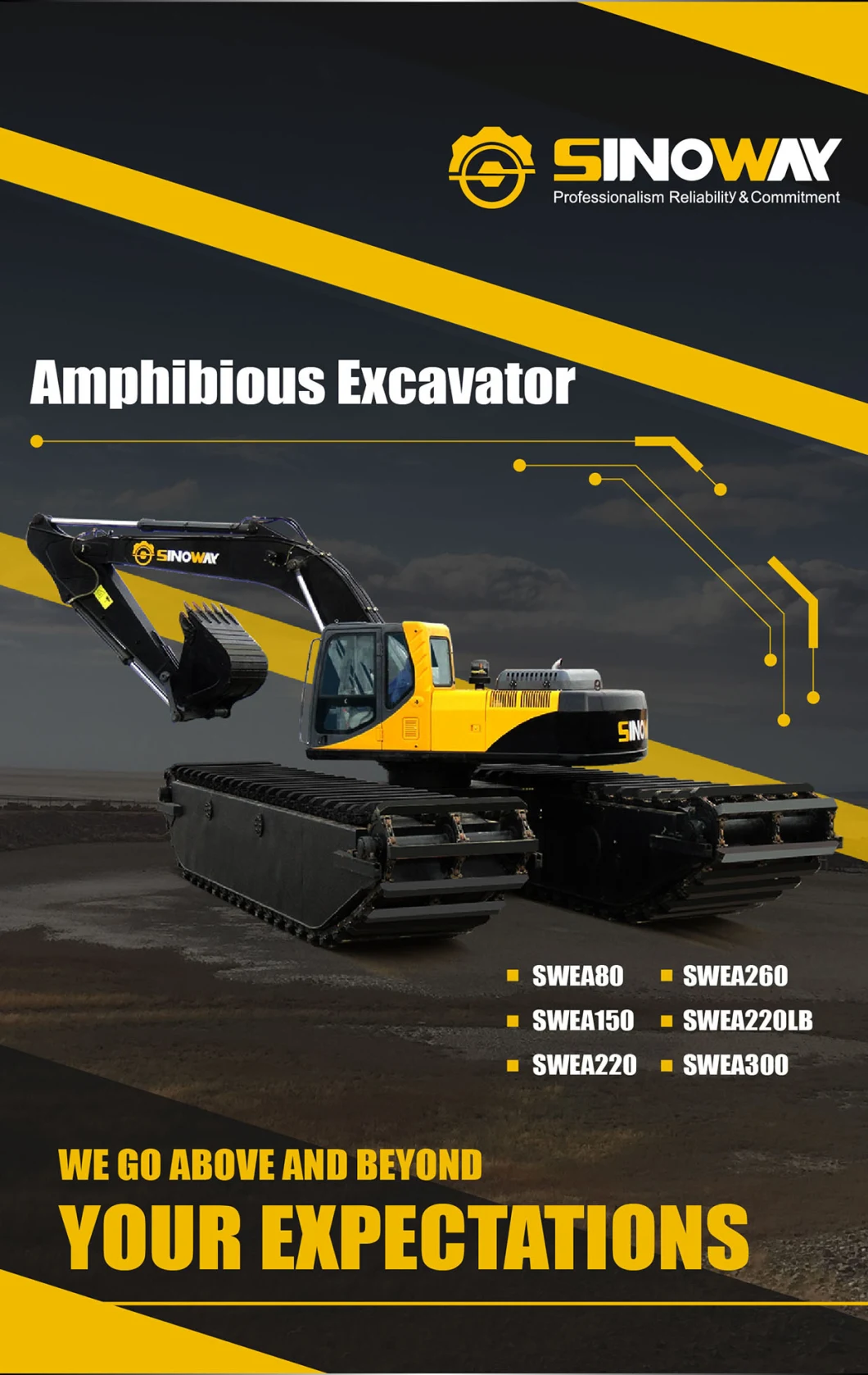 Customized Amphibious Excavator Sinoway Floating Excavator