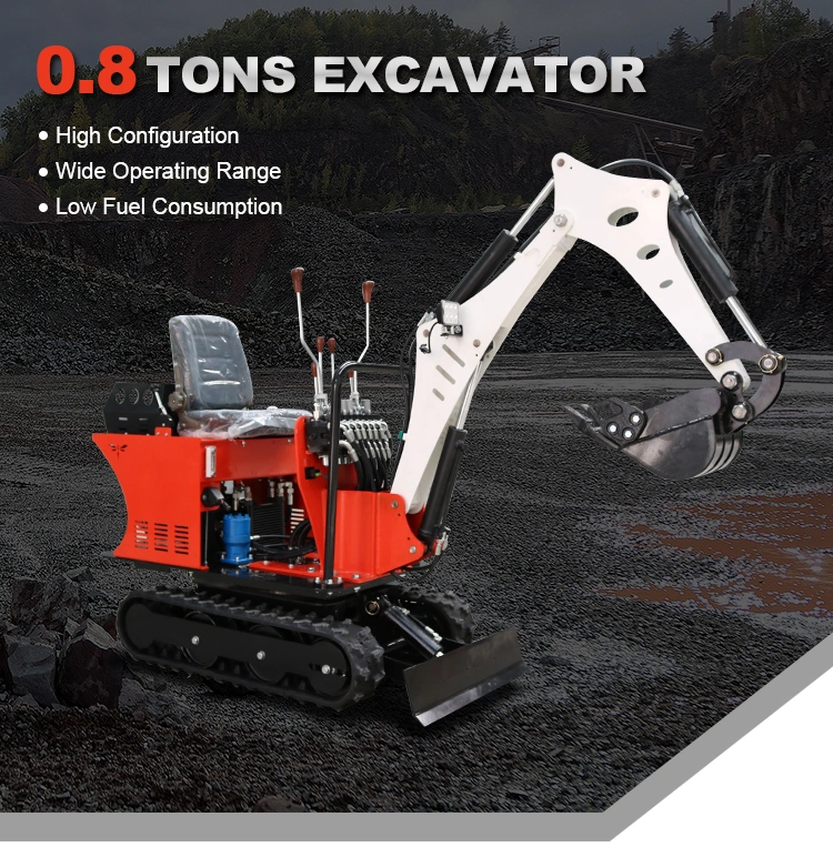 0.8 Ton Small Excavation Machine Mini Garden Excavator Home Mini Digger