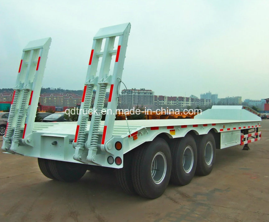 3axles heavy truck trailer/ Excavator Transport Lowbed Semi Trailer