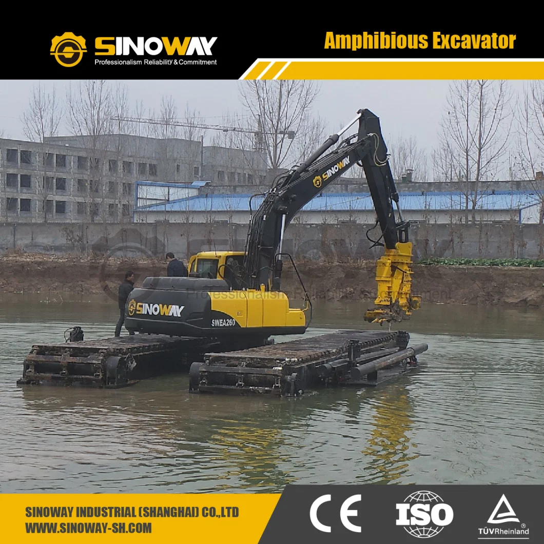New Swamp Buggy Excavator Sinoway Amphibious Pontoon Excavator for Sale