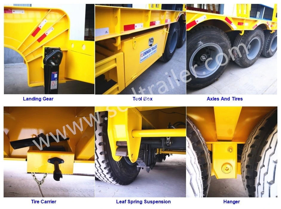 3 Axle Low Bed Semi-Trailer for Excavator Transport