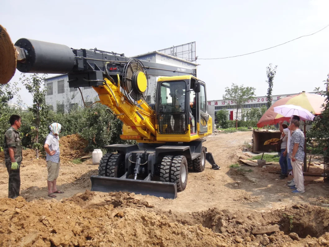 13m Wheeled Four-Wheel Drive Rotary Drilling Rig with Excavator