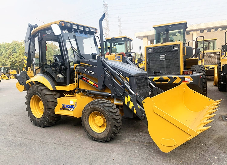 XCMG Official Small 4X4 Backhoe Excavator Wheel Loader Xc870K Chinese Mini Tractor Backhoe Loaders with CE Price for Sale