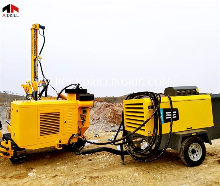 Hydraulic Excavator Mounted Rock Drilling for Borehole Drilling
