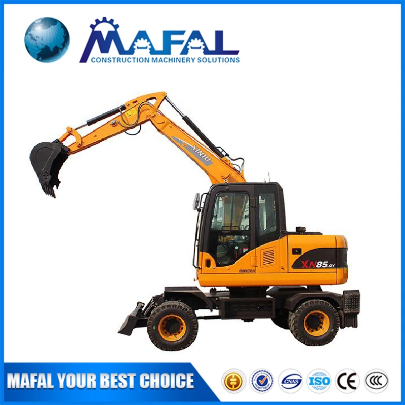 8t Cheap Small 4X4wd Wheeled Excavator for Sale