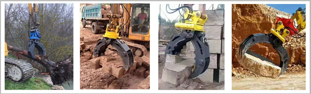 Hydraulic Rotating Rock Grapple for 20ton Excavator Grapple