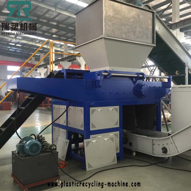 Full Automatic Operation Plastic Recycling Machine Pet Fabric Double Shaft Shredder