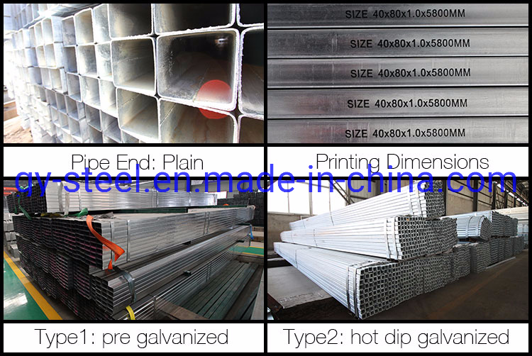 PVC Plastic Package Welded Rectangular / Square Steel Pipe / Tube / Hollow