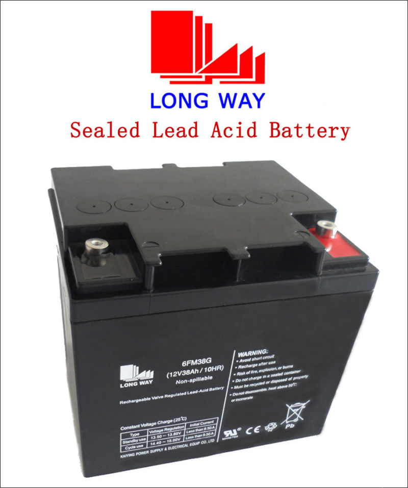 12V38ah Rechargeable UPS Valve Regulated Sealed Lead Acid Battery