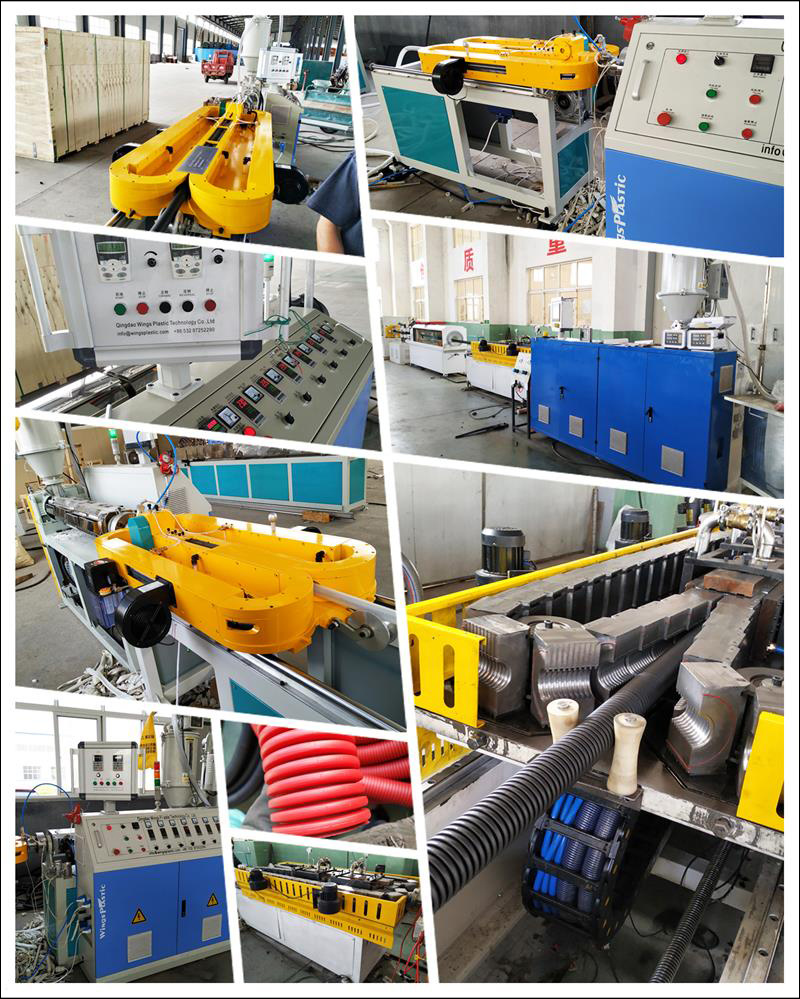 Plastic Extruder HDPE Hollow Wall Corrugated Pipe Extrusion Machinery