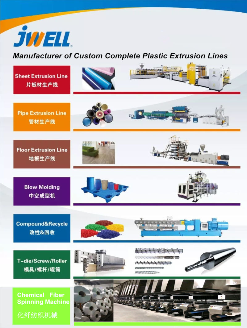 Jwell High Speed Plastic Extruder Mpp PVC PE PP PPR HDPE Tube/Pipe Extrusion Machine for Pipe Specification 20 75 90 110 160 250 450 800 1000 1200 1600mm