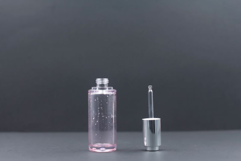 45ml Plastic Silver Coating Transparent Cosmetic Packaging Essence Bottle Dropper