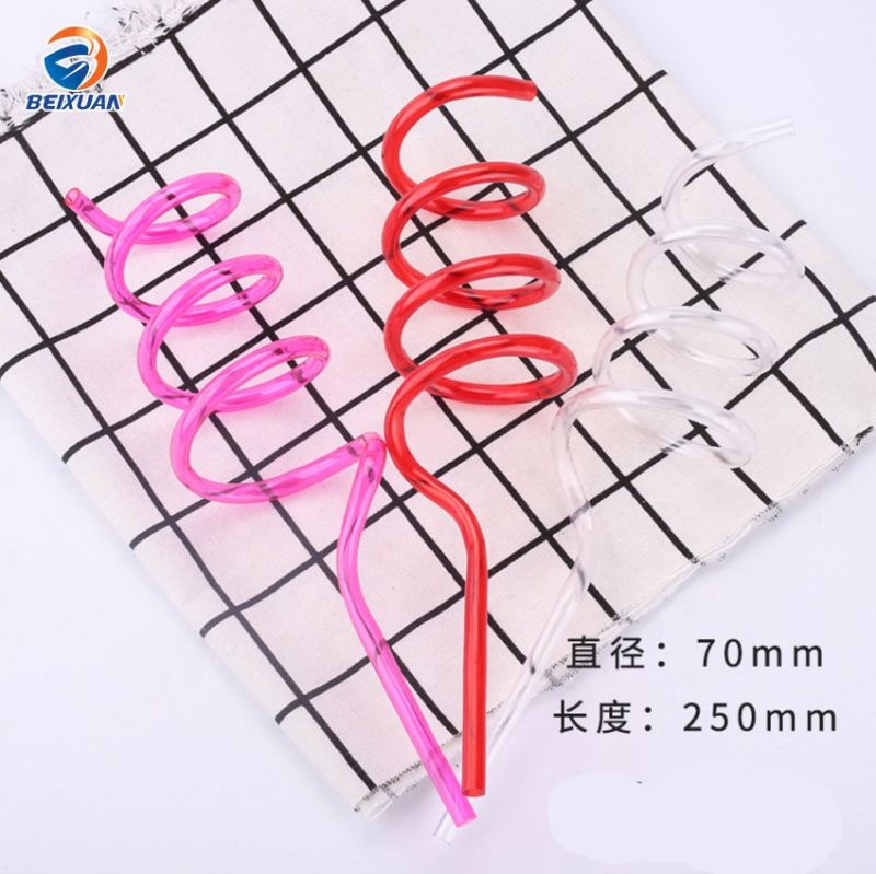 Hot Selling 200mm Unique Shaped PETG Disposable Colorful Plastic Drinking Straw