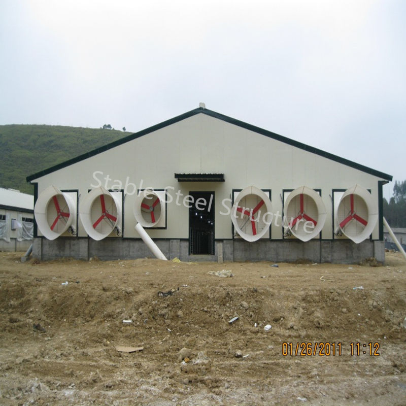 Prefabricated Steel Structure Poultry Farms Breeding House for Chicken Farming