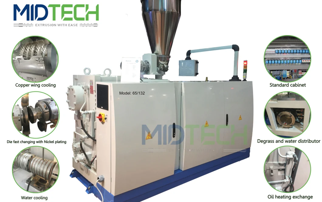 Competitive Price for Plastic PVC/SPVC/WPC Wood Plastic Composite Compounding Conical Twin Screw Extruder