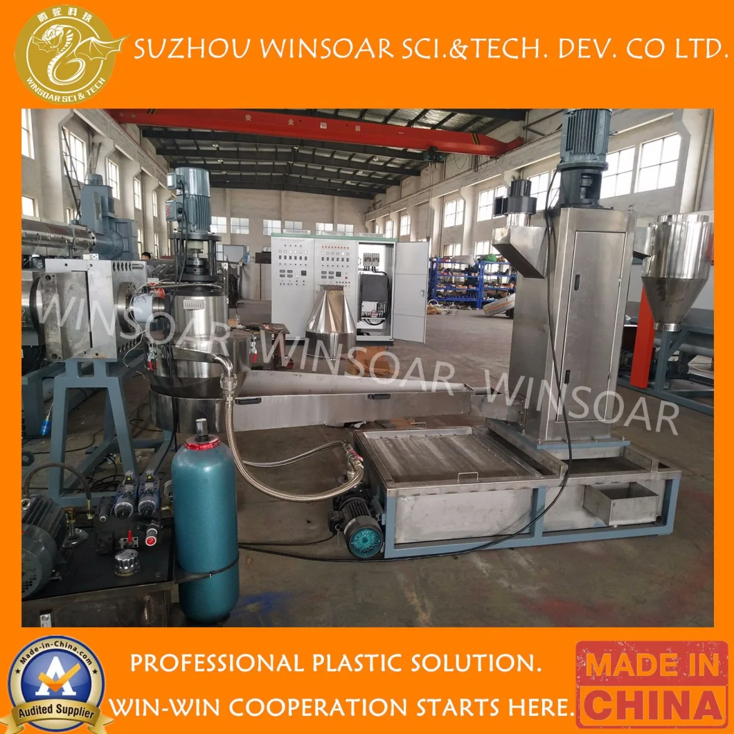 Plastic Crushed Washed Dry PP Woven Bag Two Double Stage Recycling Granulating Pelletizing Line