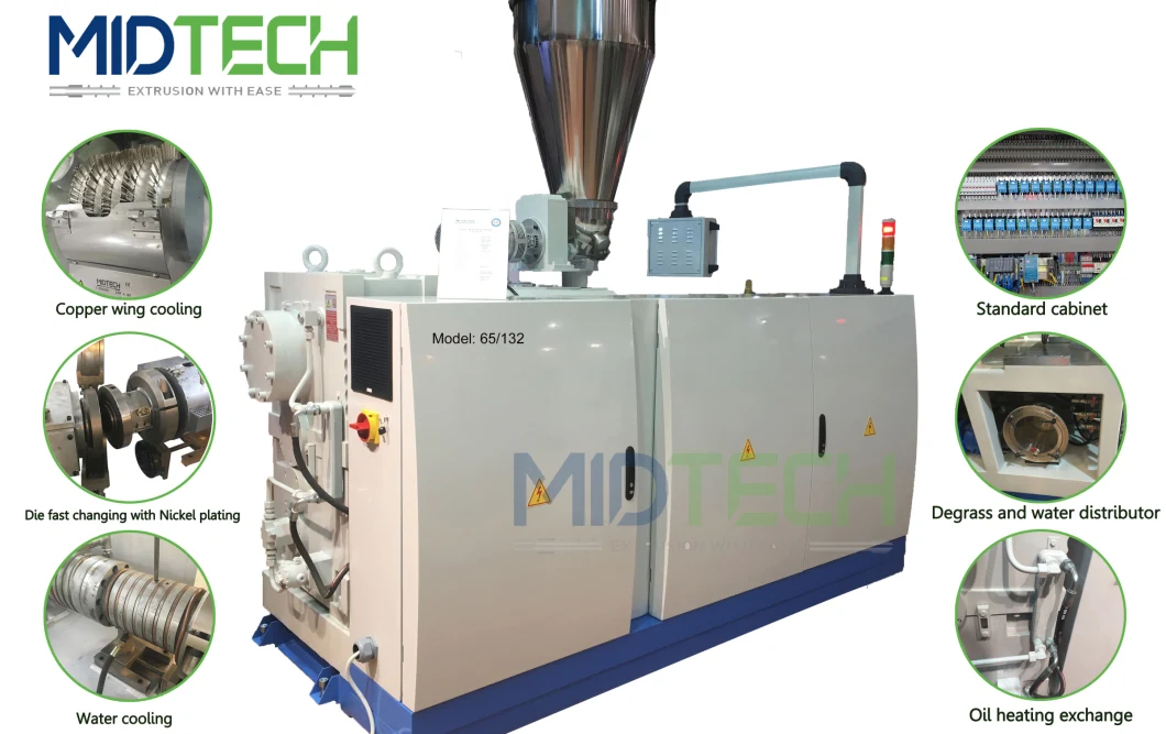 Competitive Price for Plastic PVC/SPVC/WPC Wood Plastic Composite Compounding Conical Twin Screw Granulator Extruder