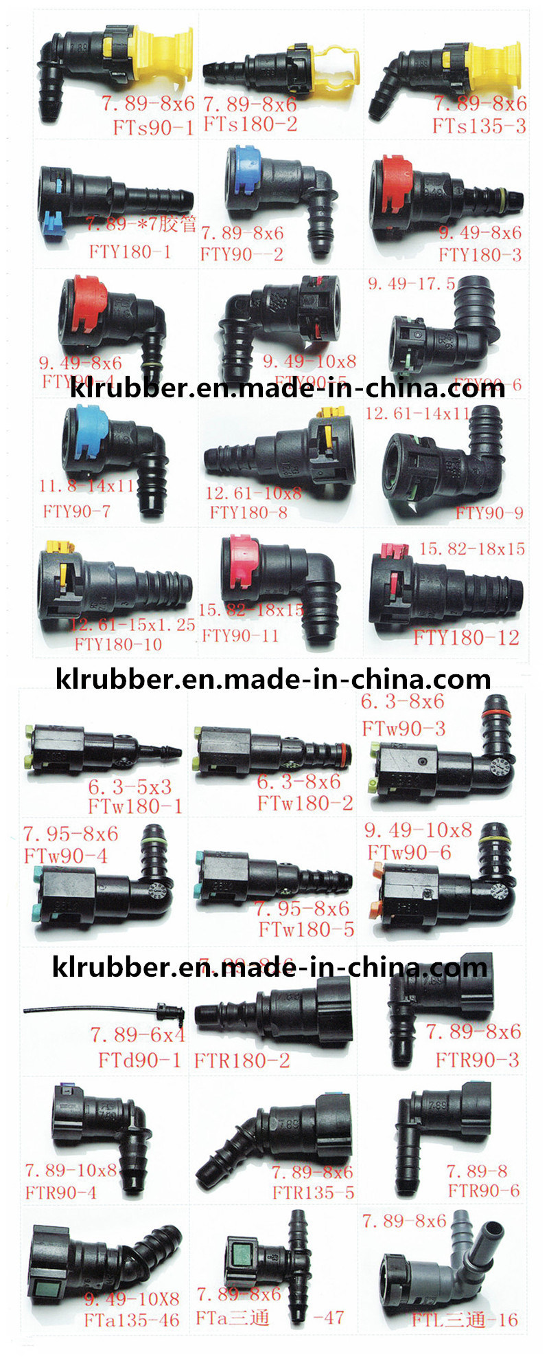 7.89 Straight Plastic Injector Fluid Quick Connect Pipe Fitting