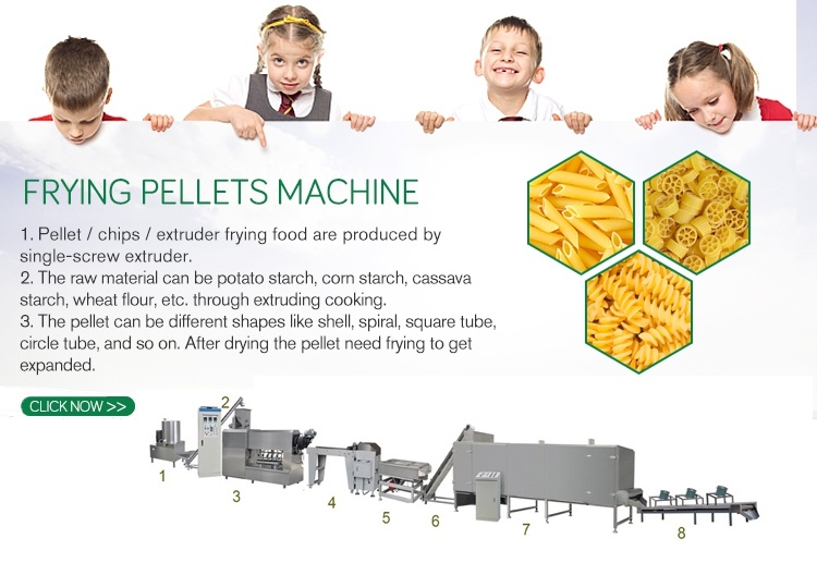 Pasta Macaroni Wheat Straw Extruder Production Line Snack Pellet Making Machinery