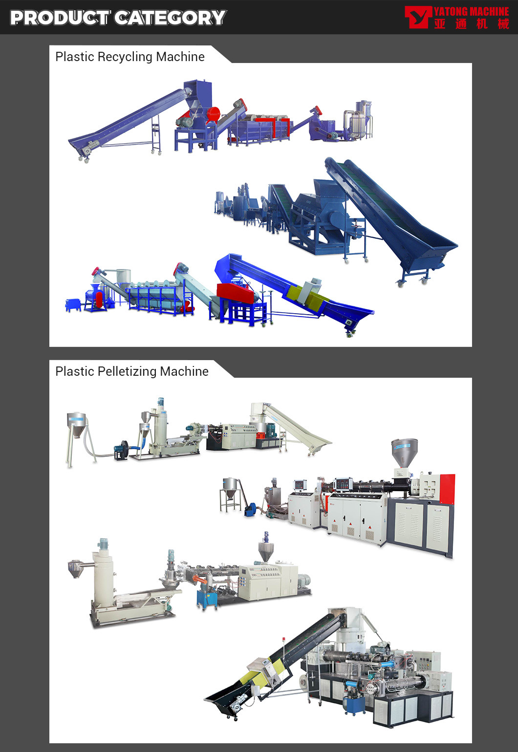 Yatong Single Screw Extruder Machine for Plastic Recycling Pelletizing Machine