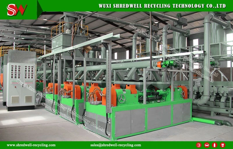 Tire Recycling System to Shred Waste/Scrap Car Tyre Into Rubber Powder