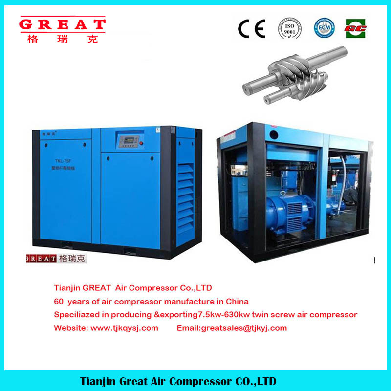 Energy Saving 40% Super Silent Direct Driven Rotary Stationary Oil Twin Screw Air Compressor