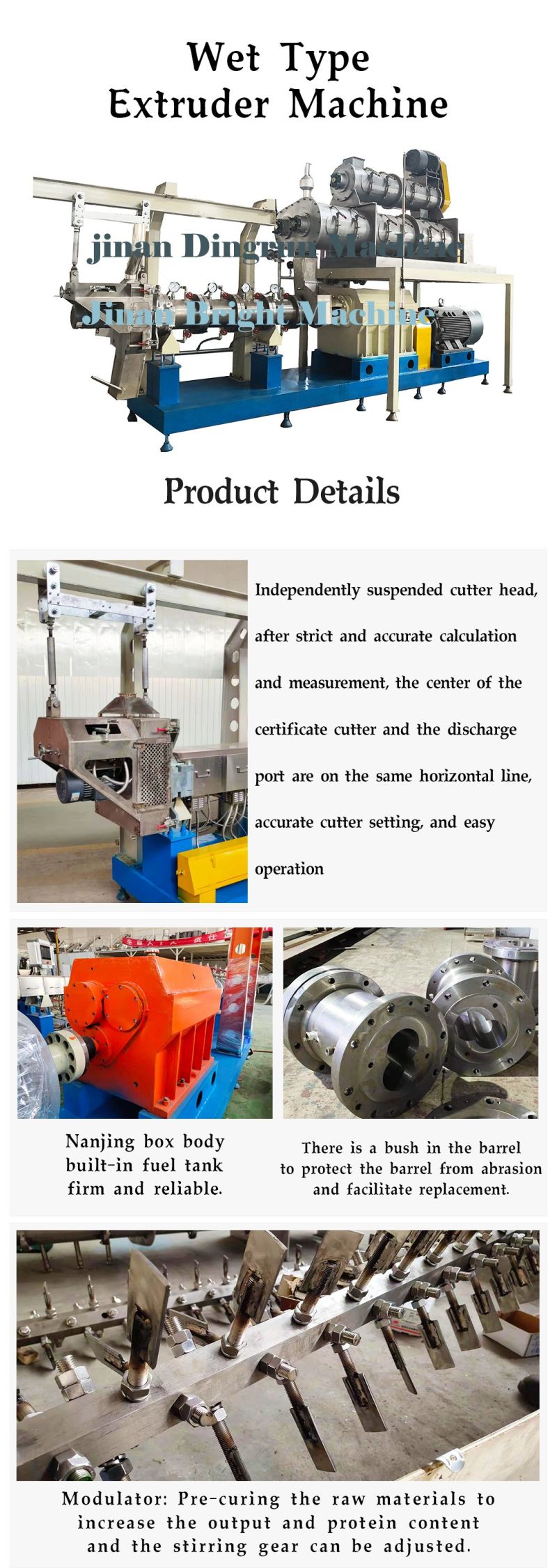 twin screw extruder for fish feed floating fish feed extruder machine