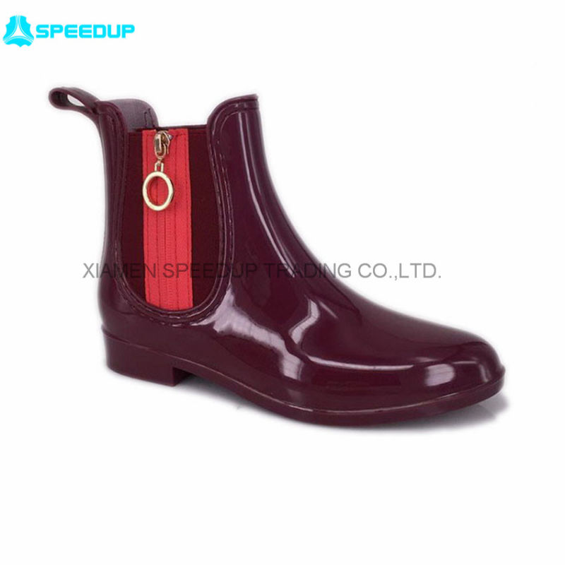 2020 Hot Sell Plastic with Elastic Ankel Rainboots for Women