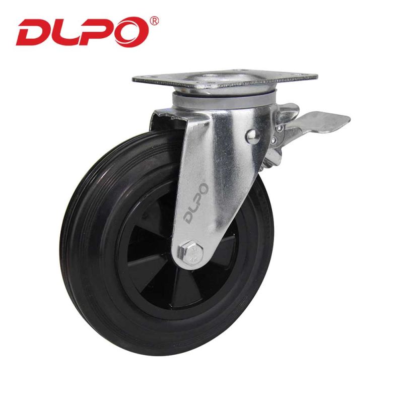 Dlpo Color Zinc-Plated Trash Bin Wheel Caster Garbage Can Caster with Brake