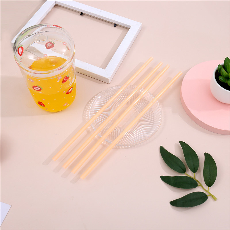 7.0*260mm Colorful Fluorescent Food Grade Disposable Drinking Straw Biodegradable Plastic Straight Drinking Straw