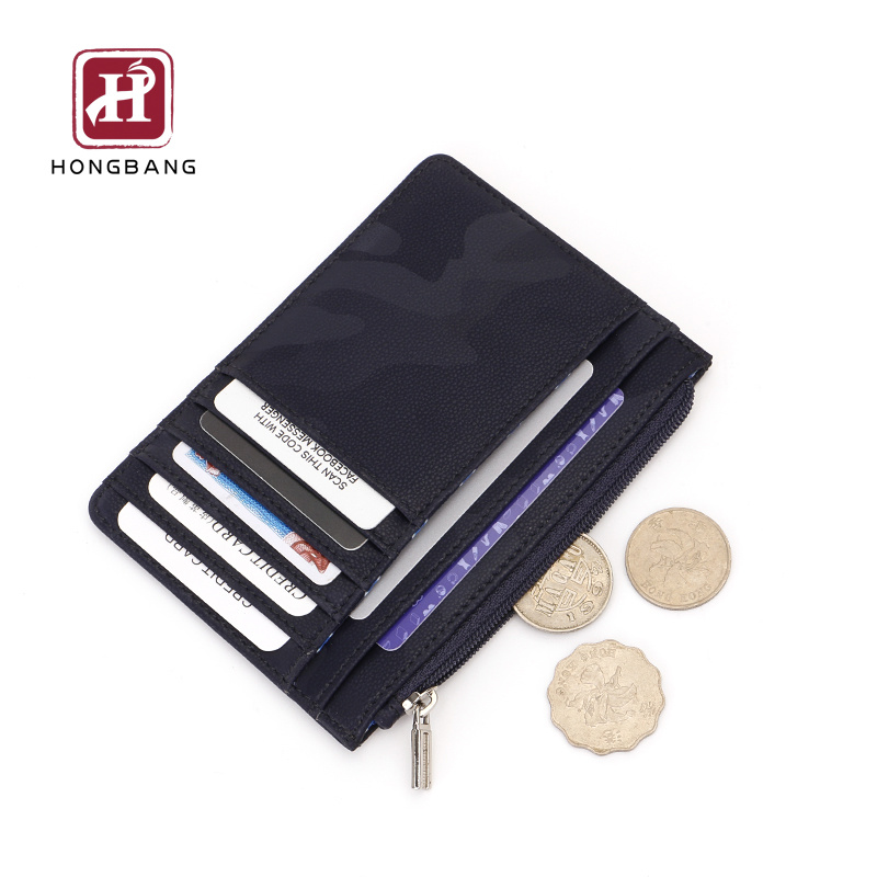 Card Holder Wallet with Zipper Pocket Front Pocket Wallet