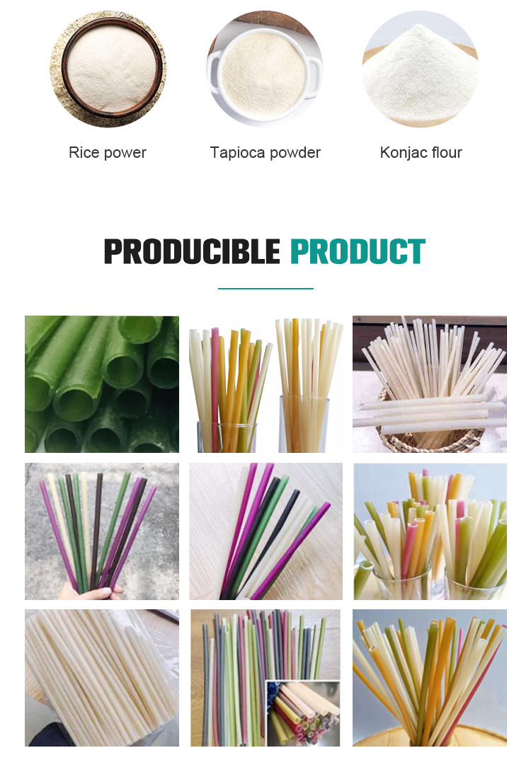New Material Edible Straws Biodegradable Rice Tapioca Straw Making Machine