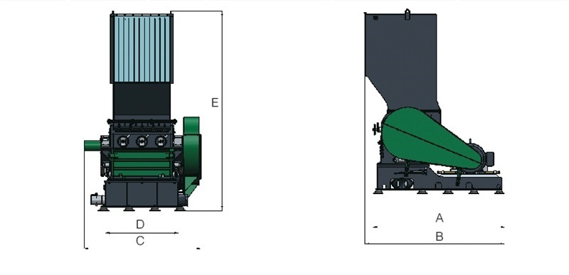 Single Shaft Plastic Recycling Machine Crusher Shredder Granulator