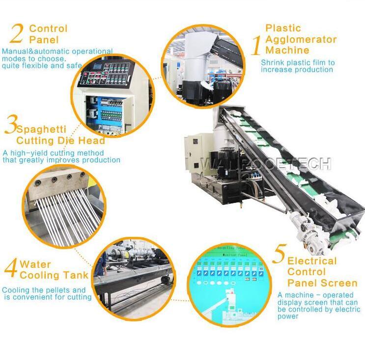 PP/PE/PS/LLDPE Recycling Plastic Film Pelletizing Equipment/Machine
