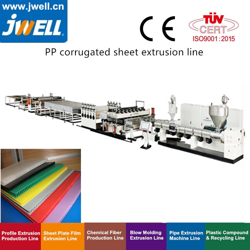 Polypropylene (PP) or High-Density Polyethylene (HDPE) Packaging Grade Corrugated Plastic Sheets Extruder
