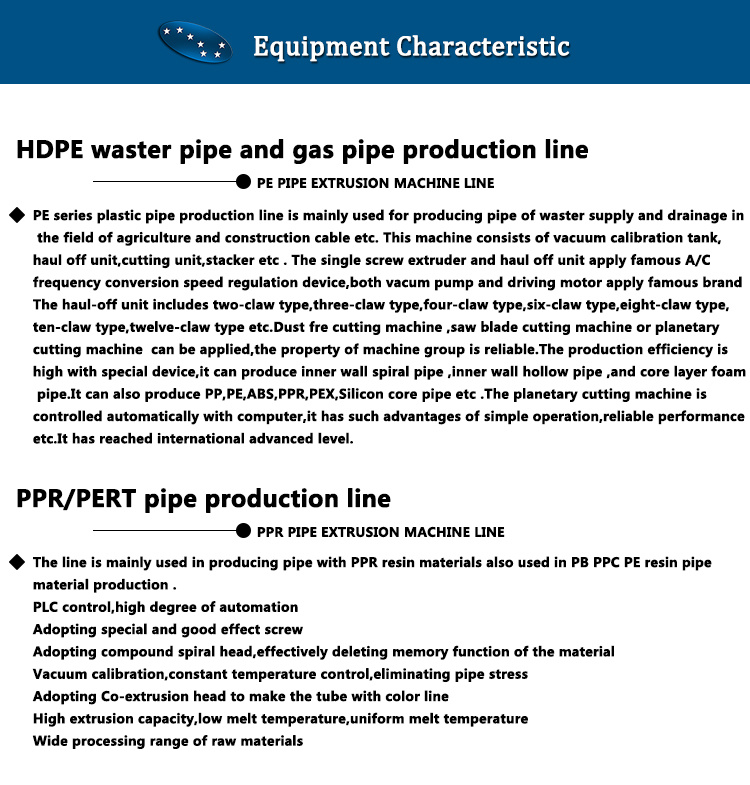 PPR PP PE Plastic Pipe Extrusion Machine/Making Machine/Production Line