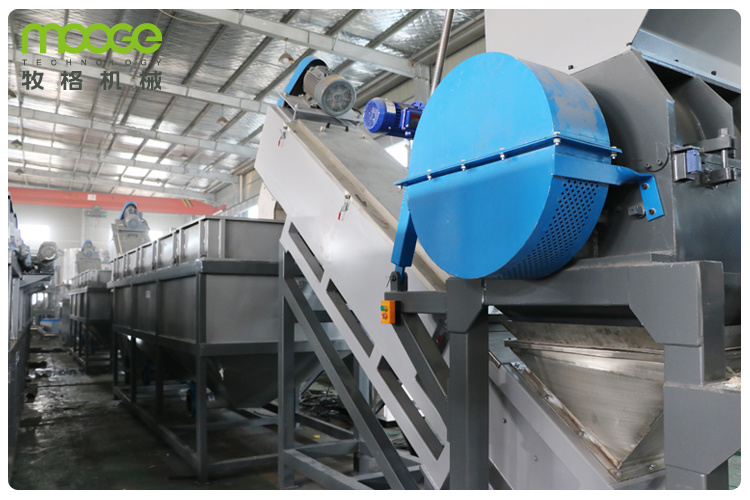 waste industrial PE plastic washing recycling line