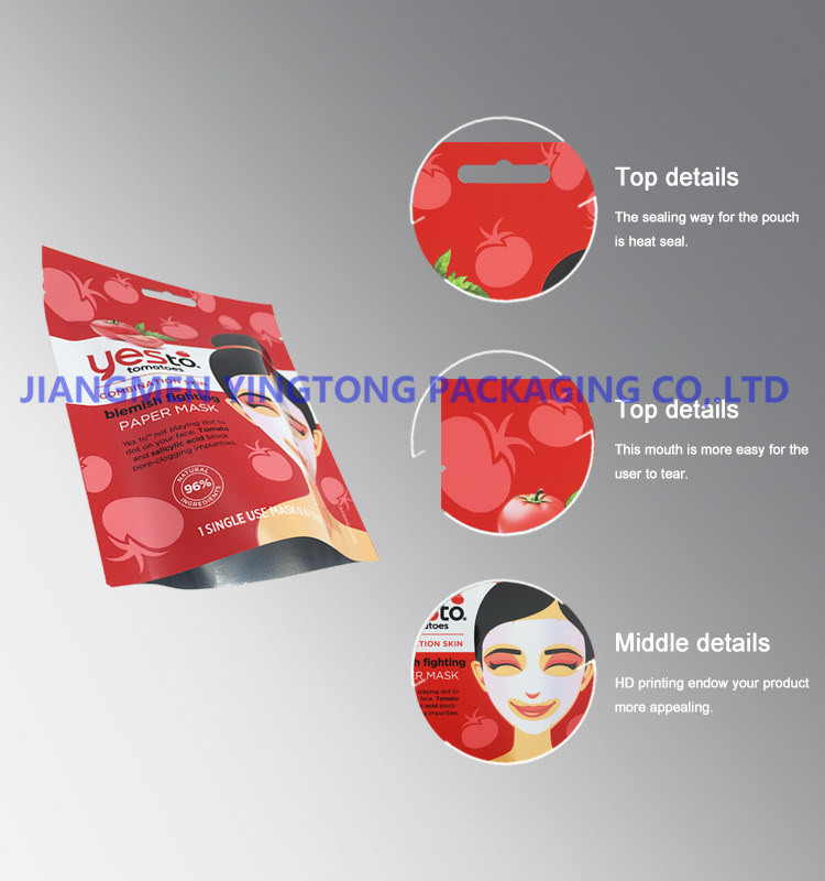 Plastic Cosmetc Packaging Bags Aluminum Foil Pouches for Cleansing Mask